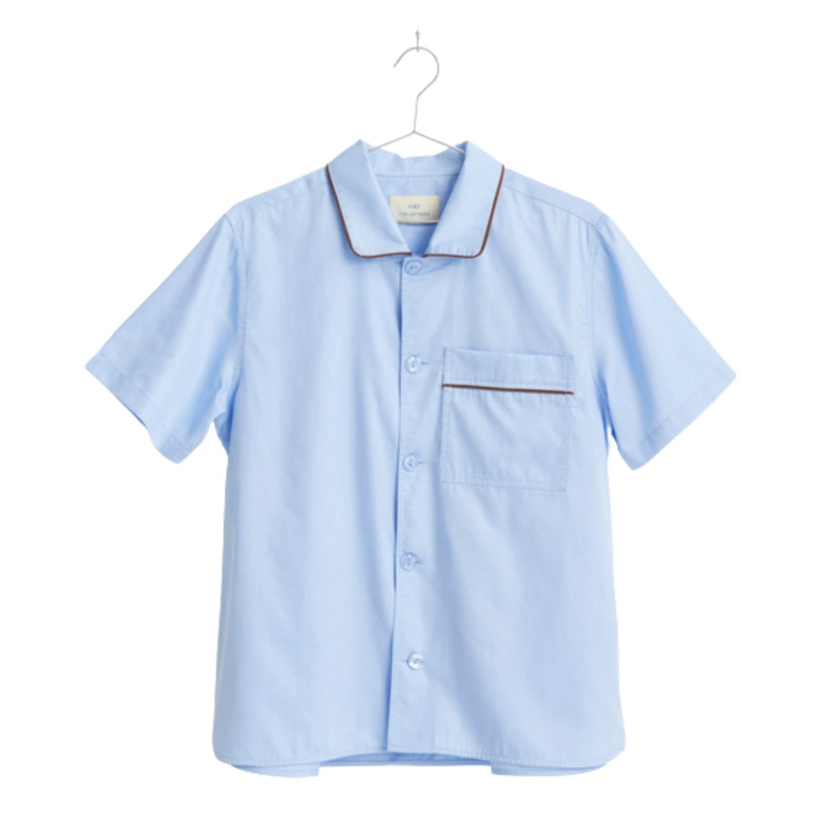 Outline Pyjama S/S natskjorte - Soft Blue